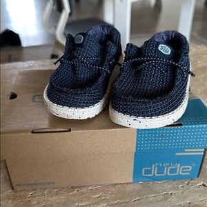 Hey Dude Dark Blue Woven Shoes Kids